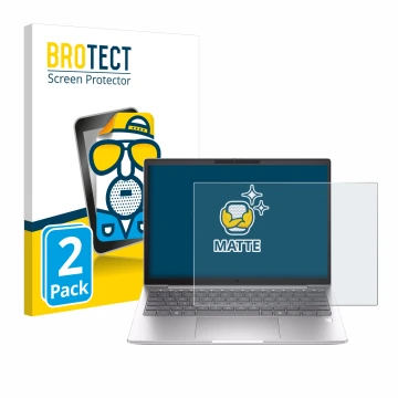 Face avant d’un emballage produit avec le logo de la marque BROTECT. À côté, l’appareil HP EliteBook 630 G11 est représenté av