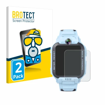 Face avant d’un emballage produit avec le logo de la marque BROTECT. À côté, l’appareil Imoo Watch Phone Z7 est représenté ave