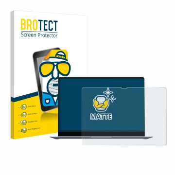 Face avant d’un emballage produit avec le logo de la marque BROTECT. À côté, l’appareil Samsung Galaxy Book4 Edge 16