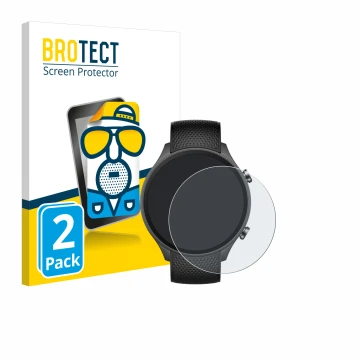 Face avant d’un emballage produit avec le logo de la marque BROTECT. À côté, l’appareil OnePlus watch 2R est représenté avec l