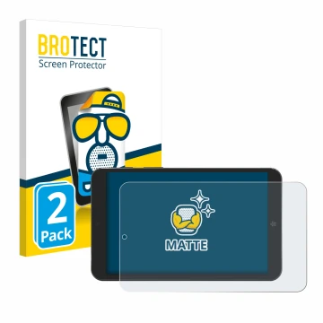 Face avant d’un emballage produit avec le logo de la marque BROTECT. À côté, l’appareil Mediacom SmartPad Iyo 8 est représenté
