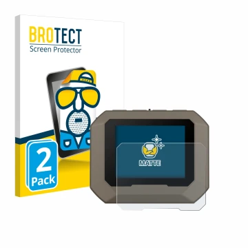 Face avant d’un emballage produit avec le logo de la marque BROTECT. À côté, l’appareil Garmin Xero C1 Pro est représenté avec