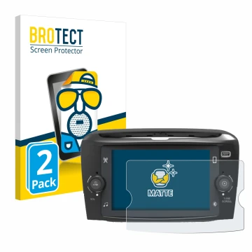 Face avant d’un emballage produit avec le logo de la marque BROTECT. À côté, l’appareil Lancia Ypsilon 7