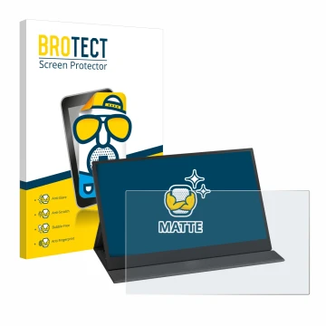 Face avant d’un emballage produit avec le logo de la marque BROTECT. À côté, l’appareil Yodoit PTM15 15.6