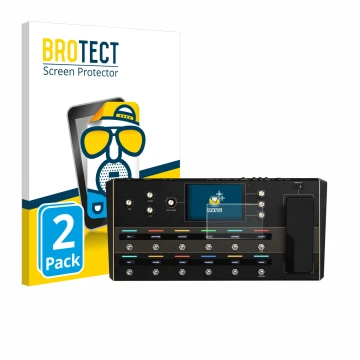 Face avant d’un emballage produit avec le logo de la marque BROTECT. À côté, l’appareil Headrush Prime est représenté avec la 