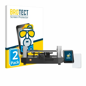 Face avant d’un emballage produit avec le logo de la marque BROTECT. À côté, l’appareil Anycubic Kobra 3 est représenté avec l