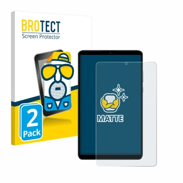 Face avant d’un emballage produit avec le logo de la marque BROTECT. À côté, l’appareil Xiaomi Redmi Pad SE 8.7 4G est représe