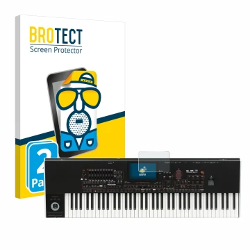 Face avant d’un emballage produit avec le logo de la marque BROTECT. À côté, l’appareil KORG Pa4x est représenté avec la prote
