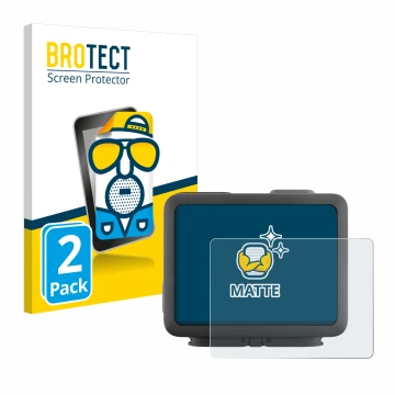 Face avant d’un emballage produit avec le logo de la marque BROTECT. À côté, l’appareil GoPro Hero 4k est représenté avec la p