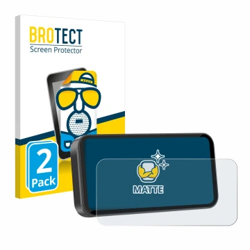 Face avant d’un emballage produit avec le logo de la marque BROTECT. À côté, l’appareil Carpuride W603D 6.3