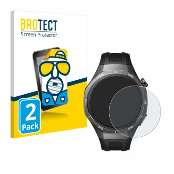 Face avant d’un emballage produit avec le logo de la marque BROTECT. À côté, l’appareil Huawei Watch GT 5 Pro (46 mm) est repr