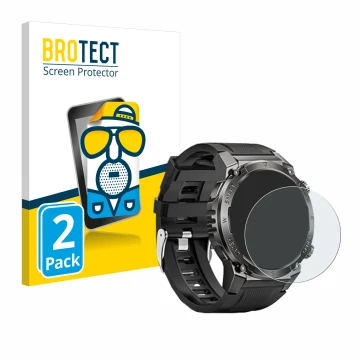 Face avant d’un emballage produit avec le logo de la marque BROTECT. À côté, l’appareil Dekelife G55 1.46