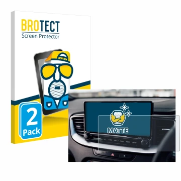 Face avant d’un emballage produit avec le logo de la marque BROTECT. À côté, l’appareil Kia XCeed 2024 est représenté avec la 