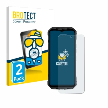 Face avant d’un emballage produit avec le logo de la marque BROTECT. À côté, l’appareil Doogee V Max Plus est représenté avec 