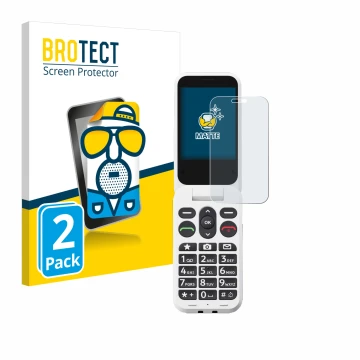 Face avant d’un emballage produit avec le logo de la marque BROTECT. À côté, l’appareil Doro Leva L30 est représenté avec la p