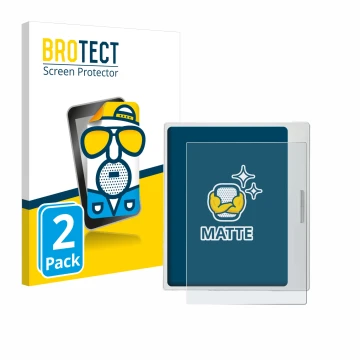 Face avant d’un emballage produit avec le logo de la marque BROTECT. À côté, l’appareil Boox Go Color 7 White Edition est repr