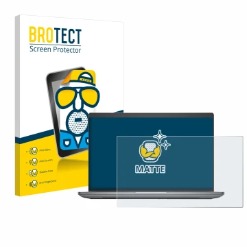 Face avant d’un emballage produit avec le logo de la marque BROTECT. À côté, l’appareil Dell Precision 3591 Workstation est re