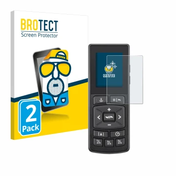 Face avant d’un emballage produit avec le logo de la marque BROTECT. À côté, l’appareil Minn Kota Advanced GPS Navigation est 