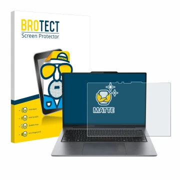 Face avant d’un emballage produit avec le logo de la marque BROTECT. À côté, l’appareil Lenovo ThinkPad X9 15 Aura Edition 15