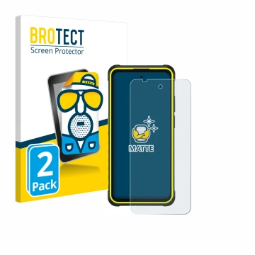 Face avant d’un emballage produit avec le logo de la marque BROTECT. À côté, l’appareil Ulefone Armor X31 Pro 5G est représent