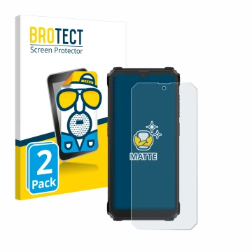 Face avant d’un emballage produit avec le logo de la marque BROTECT. À côté, l’appareil Blackview BV6200 Plus est représenté a