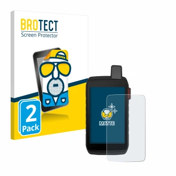 Face avant d’un emballage produit avec le logo de la marque BROTECT. À côté, l’appareil Garmin Montana 710i est représenté ave