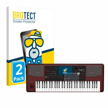 Face avant d’un emballage produit avec le logo de la marque BROTECT. À côté, l’appareil KORG Pa700 est représenté avec la prot
