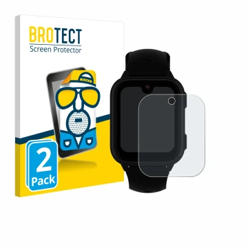 Face avant d’un emballage produit avec le logo de la marque BROTECT. À côté, l’appareil Garett Kids Vibe 4G est représenté ave