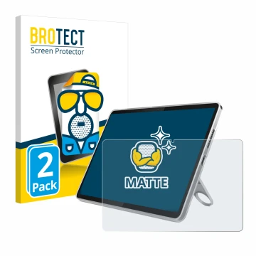 Face avant d’un emballage produit avec le logo de la marque BROTECT. À côté, l’appareil Lenovo Tab 10.1