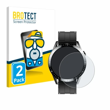 Face avant d’un emballage produit avec le logo de la marque BROTECT. À côté, l’appareil Tracer Smartwatch SM9 est représenté a