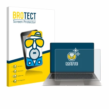 Face avant d’un emballage produit avec le logo de la marque BROTECT. À côté, l’appareil Honor MagicBook Art 14 est représenté 