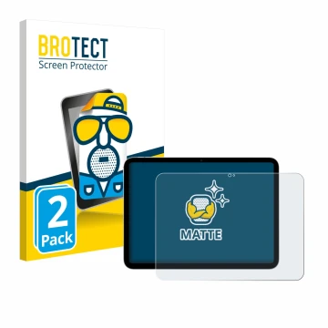 Face avant d’un emballage produit avec le logo de la marque BROTECT. À côté, l’appareil Apple iPad A16 11