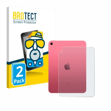 Face avant d’un emballage produit avec le logo de la marque BROTECT. À côté, l’appareil Apple iPad A16 11