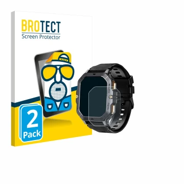 Face avant d’un emballage produit avec le logo de la marque BROTECT. À côté, l’appareil Oukitel BT101 2.02