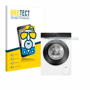 Face avant d’un emballage produit avec le logo de la marque BROTECT. À côté, l’appareil Siemens WG56B2041 IQ700 Touchdisplay e