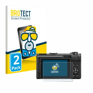 Face avant d’un emballage produit avec le logo de la marque BROTECT. À côté, l’appareil Canon PowerShot V1 est représenté avec