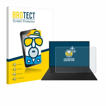 Face avant d’un emballage produit avec le logo de la marque BROTECT. À côté, l’appareil LG gram 17