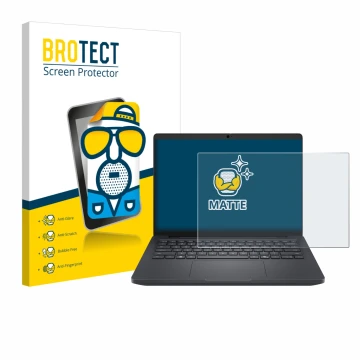 Face avant d’un emballage produit avec le logo de la marque BROTECT. À côté, l’appareil Dell Pro Max 14 est représenté avec la