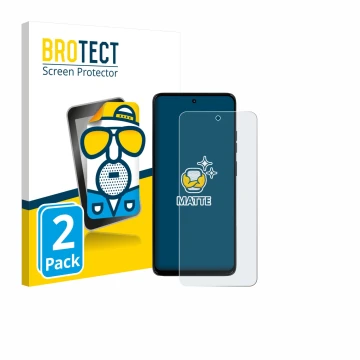 Face avant d’un emballage produit avec le logo de la marque BROTECT. À côté, l’appareil Motorola Moto G56 est représenté avec 