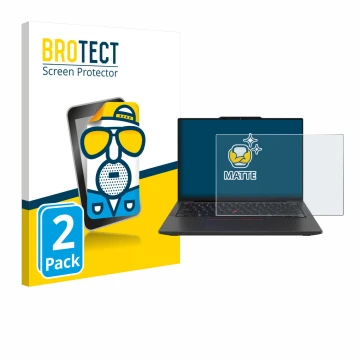 Face avant d’un emballage produit avec le logo de la marque BROTECT. À côté, l’appareil Lenovo ThinkPad X13 Gen 6 est représen