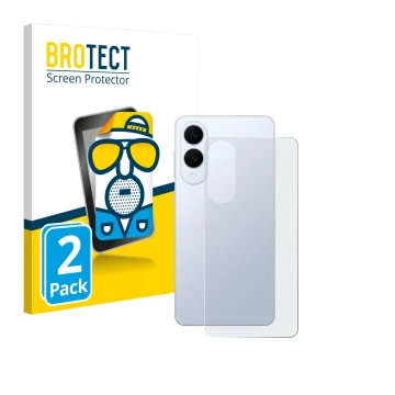 Face avant d’un emballage produit avec le logo de la marque BROTECT. À côté, l’appareil Samsung Galaxy S25 Edge (Arrière) est 