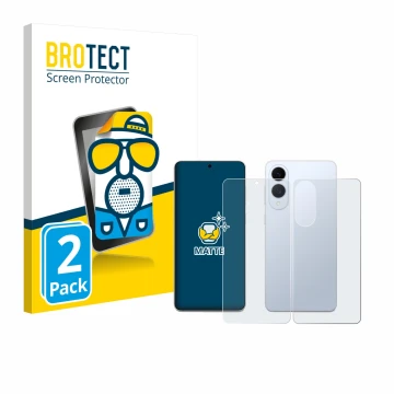 Face avant d’un emballage produit avec le logo de la marque BROTECT. À côté, l’appareil Samsung Galaxy S25 Edge (Avant+Arrière