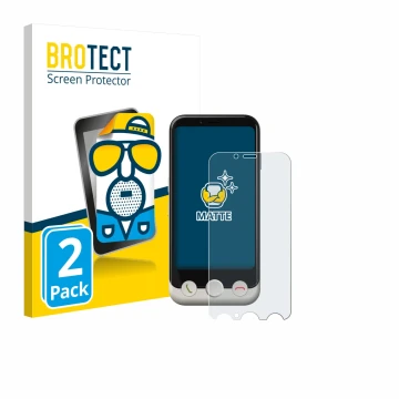 Face avant d’un emballage produit avec le logo de la marque BROTECT. À côté, l’appareil Doro Aurora A10 est représenté avec la