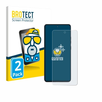 Face avant d’un emballage produit avec le logo de la marque BROTECT. À côté, l’appareil Motorola Moto G86 est représenté avec 