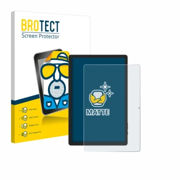 Face avant d’un emballage produit avec le logo de la marque BROTECT. À côté, l’appareil Doogee Tab E3 Pro 13 est représenté av