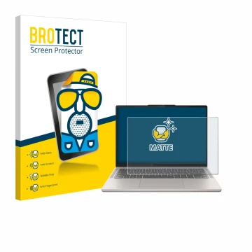 Face avant d’un emballage produit avec le logo de la marque BROTECT. À côté, l’appareil Lenovo Chromebook Plus 14 est représen