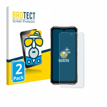 Face avant d’un emballage produit avec le logo de la marque BROTECT. À côté, l’appareil Doogee Blade GT Pro est représenté ave