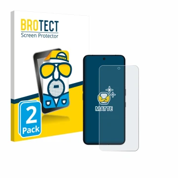 Face avant d’un emballage produit avec le logo de la marque BROTECT. À côté, l’appareil Nothing Phone (3) est représenté avec 