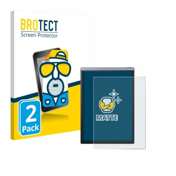 Face avant d’un emballage produit avec le logo de la marque BROTECT. À côté, l’appareil iflytek Ainote Air 2 est représenté av