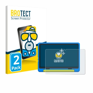 Face avant d’un emballage produit avec le logo de la marque BROTECT. À côté, l’appareil Happybe Kids Tablet 10